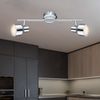 LED Deckenstrahler, Silber, Chrom, bewegliche Spots, L 38 cm Bild 4