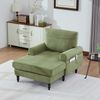 LVHOM XXL Relaxsessel mit Seitentaschen, Großer Chaiselongue-Sessel aus Chenille, Haustierfreundlich, Ergonomische Polsterung für Wohnzimmer, Büro, Wintergarten Bild 2