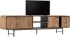 TV Board aus recyceltem Teakholz, modern, natur, 225 cm, Metallgestell, vier Türen Bild 2
