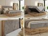 Doppelbett, Boxspringbett mit Bettkästen, Multipocket-Matratze und Topper, Set mit Kopfteil, Eiche Wotan Holzrahmen - WOOD CLASSIC - 160 x 200 cm - Hellbraun Cord - H4 Bild 2