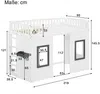Hochbett mit Lattenrost und Spielraum, Kinderbett mit Rausfallschutz und Leiter, 90x200 cm, Jugendbett Bild 5