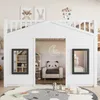 Hochbett mit Lattenrost und Spielraum, Kinderbett mit Rausfallschutz und Leiter, 90x200 cm, Jugendbett Bild 3