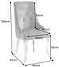 riess-ambiente Esszimmerstuhl MODERN BAROCK DELUXE schwarz / silber - Samt, Edelstahl, mit Löwenkopf (Einzelartikel, 1 St), Polsterstuhl mit Knopfheftung- ideal für glamouröse Küchen & Esszimmer Bild 3