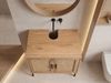FINEBUY Waschbeckenunterschrank FB104642 (mit Türen, Rattan Eiche-Optik, 60x60x40 cm Modern) Unterschrank Waschbecken, Waschtisch Midischrank Bild 5