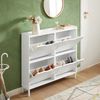SoBuy FSR100-W Schuhschrank, MDF, Lackiert, Weiß, 100 x 91 x 19 cm Bild 2