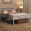 Yaheetech Metallbett mit Lattenrost, Wolkenmuster, Weiß, 90x190 cm Bild 3