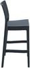 4er Set Barhocker GANAR - Kunststoff Dunkelgrau 40x51x108 cm | Barstuhl Mit Lehne Tresenhocker Tresenstuhl Kneipenhocker Kneipenstuhl Bild 3
