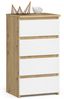 Milord FURNITURE Kommode mit 4 Schubladen 40 cm breit Holz Schrank B40xH74xT35 cm (Highboard Anrichte Schlafzimmer Wohnzimmer Flur Büro Organizer) Bild 1