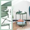 Beistelltisch Rund Metall 2 Ebenen Sofatisch Teetisch Grün Bild 4