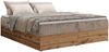 Polsterbett mit Bettkasten, Boxspringbett ohne Kopfteil WOOD ZERO, 7-Zonen Multipocket-Matratze und Topper, modernes Bett für Schlafzimmer - Hellbraun Cordstoff - 180 x 200 cm - H4 Bild 4