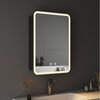 WDWRITTI Spiegelschrank mit beleuchtung 3Lichtmodi Dimmbar Badezimmerspiegelschrank LED 50x70 (LED Wandschrank Hängeschrank Schwarz 1 türig, Speicherfunktion, Doppelseitiger Spiegel) Soft-Close-Funktion, IP44, mit Netzstecker Bild 5