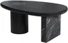 Vente-unique - MARSULA Couchtisch Holz, PlatteMarmor Schwarz - B 60 cm x H 40,5 cm x L 100 cm Bild 3