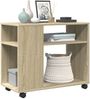 vidaXL Beistelltisch mit Rollen Sonoma Eiche 70x35x60 cm Holzwerkstoff 853148 Bild 4