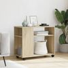 vidaXL Beistelltisch mit Rollen Sonoma Eiche 70x35x60 cm Holzwerkstoff 853148 Bild 3