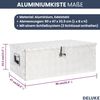 Aluminiumbox mit Deckel - Abschließbar | Alubox Deichselbox Alu Anhängerbox Werkzeugkiste Metall Transportbox Metallkiste, 90x47x33,5cm Silber Bild 3