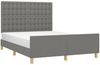 Doppelbett mit Kopfteil Stoff Dunkelgrau 140x190 cm Bild 3