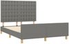 Doppelbett mit Kopfteil Stoff Dunkelgrau 140x190 cm Bild 4