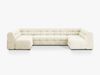 Micadoni Panorama-Sofa Kendal 7-Sitzer Samt Elfenbein Bild 2