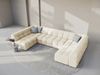 Micadoni Panorama-Sofa Kendal 7-Sitzer Samt Elfenbein Bild 5