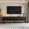 TV-Schrank B 170 x T 38 x H 47,7 cm, schwarz/natur, 4 Türen, Holzbeine Bild 4