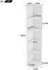 Flieks Eckregal 42×30×180 cm, Eckbücherregal 5 Ebenen, Standregal aus MDF, Bücherregal Ecke modern, Lagerregal weiß Bild 4