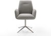Drehstuhl Zoa-Flex Strukturstoff Soft Grau Fußkreuz Edelstahl 360° drehbar Wippfunktion Taschenfederkern Bild 2