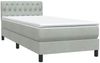 vidaXL Boxspringbett mit Matratze Hellgrau 80x220 cm Samt 3316521 Bild 4