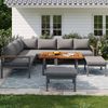 Merax Gartenlounge-Set für 7-8 Personen, Gartenmöbel, Gartenmöbel Set für Garten, Balkon, Terrasse, wetterfest Sitzgruppe Essgruppe, Moderne Gartengarnitur,Gartenmöbelset mit Gestell aus verzinktem Eisen Bild 2