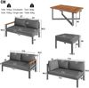 Merax Gartenlounge-Set für 7-8 Personen, Gartenmöbel, Gartenmöbel Set für Garten, Balkon, Terrasse, wetterfest Sitzgruppe Essgruppe, Moderne Gartengarnitur,Gartenmöbelset mit Gestell aus verzinktem Eisen Bild 4