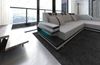Polstersofa Materialmix Ravenna L-Form LED - Mikrofaserstoff - Hellgrau-Schwarz - Rechts Bild 5