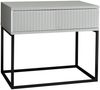 MARLE Nachttisch in Weiß - Moderner Nachtschrank mit Schublade und schwarzem Metallgestell - 60 x 52 x 38,5 cm (B/H/T) Bild 5