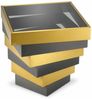 Casa Padrino Luxus Edelstahl Beistelltisch mit Glasplatte Messing / Bronze / Grau Bild 3