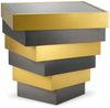 Casa Padrino Luxus Edelstahl Beistelltisch mit Glasplatte Messing / Bronze / Grau Bild 4