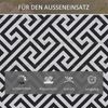 Outdoor-Teppich Kunststoffteppich 121x182cm wasserabweisend doppelseitig Schwarz-Weiß für Terrasse & Garten Bild 5
