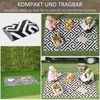Outdoor-Teppich Kunststoffteppich 121x182cm wasserabweisend doppelseitig Schwarz-Weiß für Terrasse & Garten Bild 4