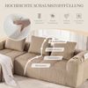 LVHOM Ecksofa 3 sitzer, Bodensofa mit Seitentaschen und Getränkehalter, Polstersofa aus Cordstoff, frei Kombination, Modulares Chaiselongue-Sofa-Set, 253x158x61 cm Bild 5
