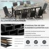 HOMALL Garten-Essgruppe Gartenmöbel Set aus klappbarer Armlehnstuhl und Aluminium Gartentisch, (9-tlg, 8 Klappstuhl (bis 160kg), 1Tisch (bis 100kg), Aluminium, Textilgewebe), Holzoptik Tisch & klappbare Stühle mit 7-fach verstellbarer Lehne Bild 4