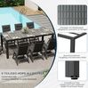 HOMALL Garten-Essgruppe Gartenmöbel Set aus klappbarer Armlehnstuhl und Aluminium Gartentisch, (9-tlg, 8 Klappstuhl (bis 160kg), 1Tisch (bis 100kg), Aluminium, Textilgewebe), Holzoptik Tisch & klappbare Stühle mit 7-fach verstellbarer Lehne Bild 3