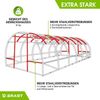 BRAST Gewächshaus Foliengewächshaus mit Stahlfundament 3x6m inkl. Erdanker & 12 Aufrollbare Fenster mit Moskitonetz UV-stabilisierte & verstärkte Spezial-Gitterschutzfolie mit 200g/m² Bild 4