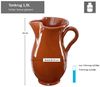 MamboCat Karaffe 7tlg.-Set: Tonkrug 1.9L + 6 Tonbecher 175ml Ton-Geschirr rotbraun Bild 2