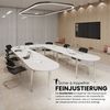 bümö Konferenztisch O-Form 400x240 cm großer Besprechungstisch in Asteiche, Besprechungstisch mit Chromfüßen, Meetingtisch für 14 Personen, Tisch für Besprechungsraum & Meeting, SETK5-R-C Bild 3