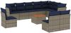 vidaXL 11-tlg. Garten-Sofagarnitur mit Kissen Grau Poly Rattan 3256033 Bild 2