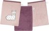 Wörner Waschhandschuh Lama rosa Waschhandschuh 3er Set, (3-St), 1x mit süßer Lamastickerei, 2x unifarben Bild 3