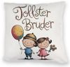 speecheese Dekokissen Tollster Bruder Cartoon Kuschelkissen für Geschwister Bild 2