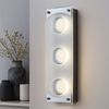 LED Wand- Deckenbeleuchtung, gebürstet, Glas satiniert, B 35 cm Bild 2