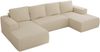 U-förmiges Ecksofa mit Schlaffunktion, Bettkasten und losen Kissen, zwei Armlehnen - TRENTINO U - Beige Boucle Bild 5