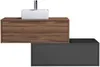 Vente-unique - TEANA Waschbeckenmöbel Holz, Platte GrauBraun - B 47 cm x H 32 cm x L 94 cm Bild 2