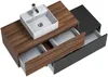 Vente-unique - TEANA Waschbeckenmöbel Holz, Platte GrauBraun - B 47 cm x H 32 cm x L 94 cm Bild 3
