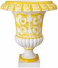 Casa Padrino Luxus Barock Keramik Blumentopf Weiß / Gelb Ø 45 x H. 57 cm - Garten Deko Bild 2
