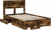 vidaXL Bettrahmen Geräucherte Eiche 135 x 190 cm Holzwerkstoff 3409999 Bild 5